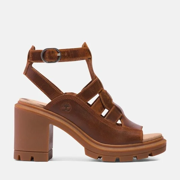 Timberland Women’s Allington Heights Fisherman Sandal, Rust Full-Grain,