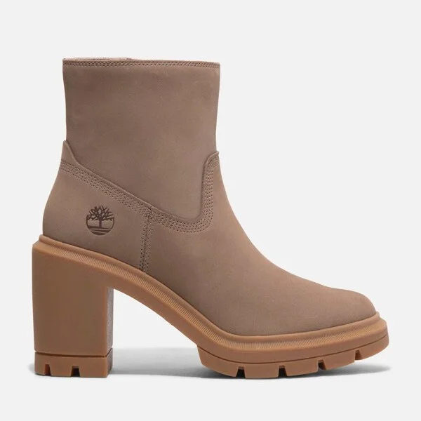 Timberland Women's Allington Heights Mid Zip Boot, Taupe Nubuck,