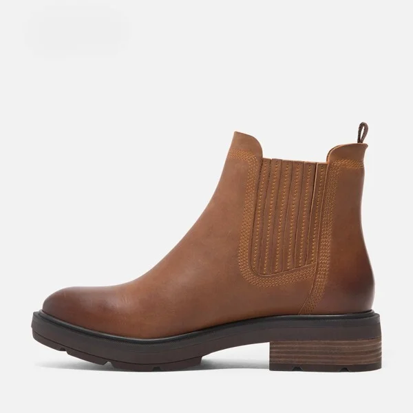 Timberland Women's Brimfield Mid Chelsea Boot, Brown Full-Grain, - Image 2