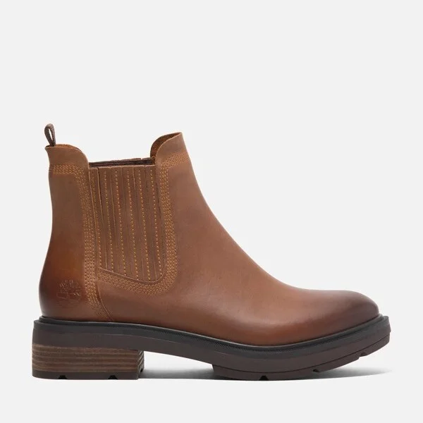 Timberland Women's Brimfield Mid Chelsea Boot, Brown Full-Grain,