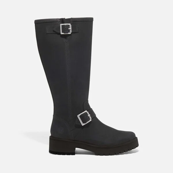 Timberland Women's Carnaby Cool Tall Zip Boot, Black Nubuck,