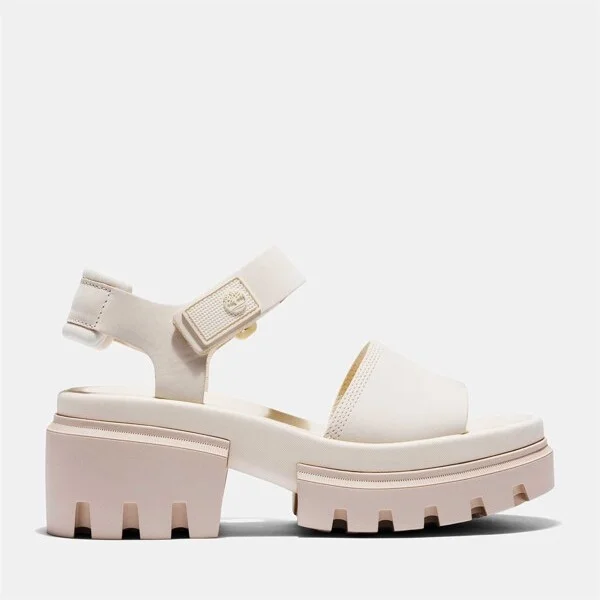 Timberland Women's Everleigh Ankle Strap Sandals, White,