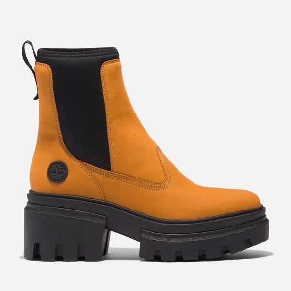 Timberland Women's Everleigh Chelsea Boot, Wheat Nubuck,