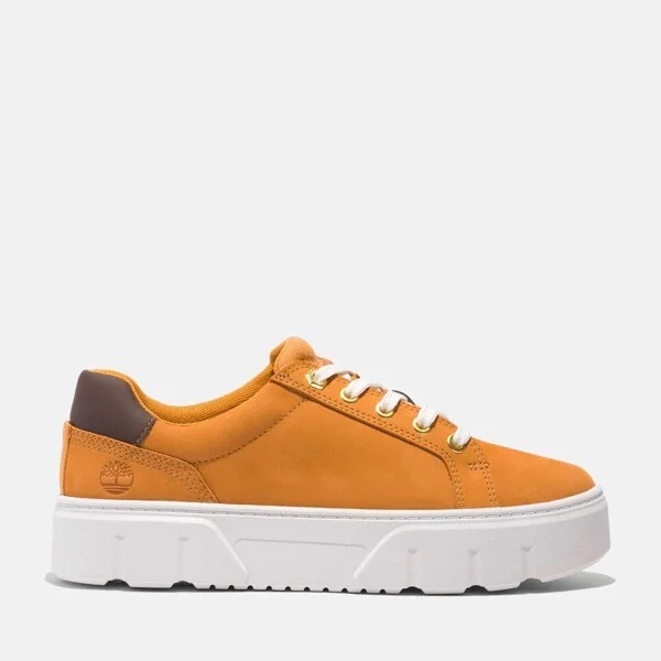 Timberland Women's Laurel Court Low Lace-Up Sneaker, Wheat Nubuck, W