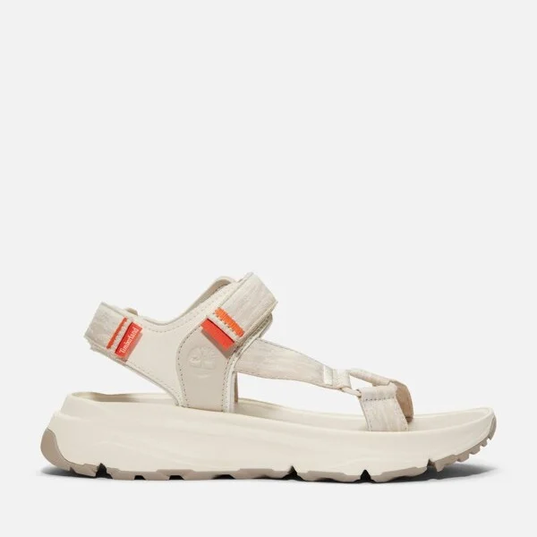Timberland Women's Motion Dune Backstrap Sandal, White Webbing,