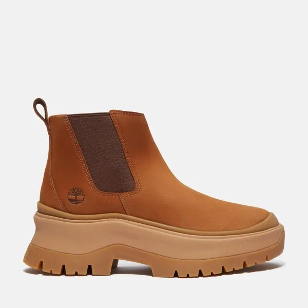 Timberland Women's Roxie Lane Mid Chelsea Boot, Rust Nubuck,