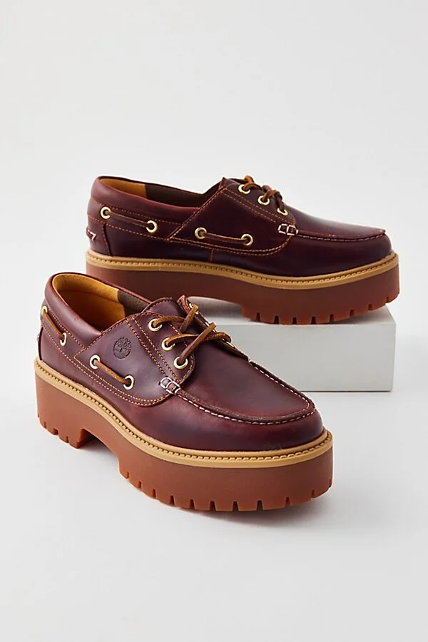 Timberland Women's Stone Street Boat Shoe in Rootbeer