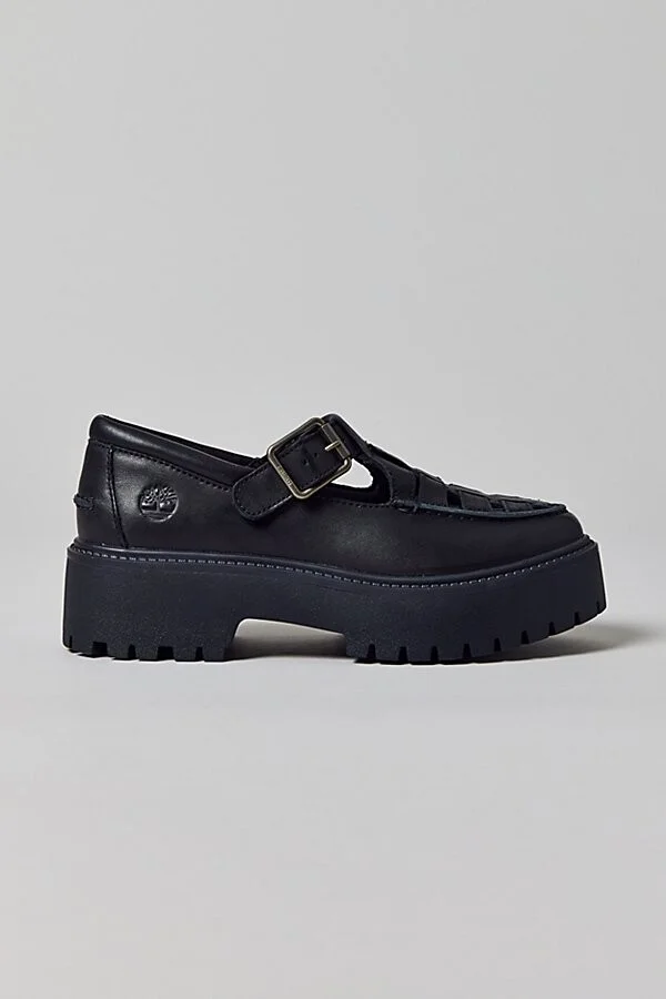 Timberland Women's Stone Street Platform Buckle Shoe in Black Full Grain - Image 2
