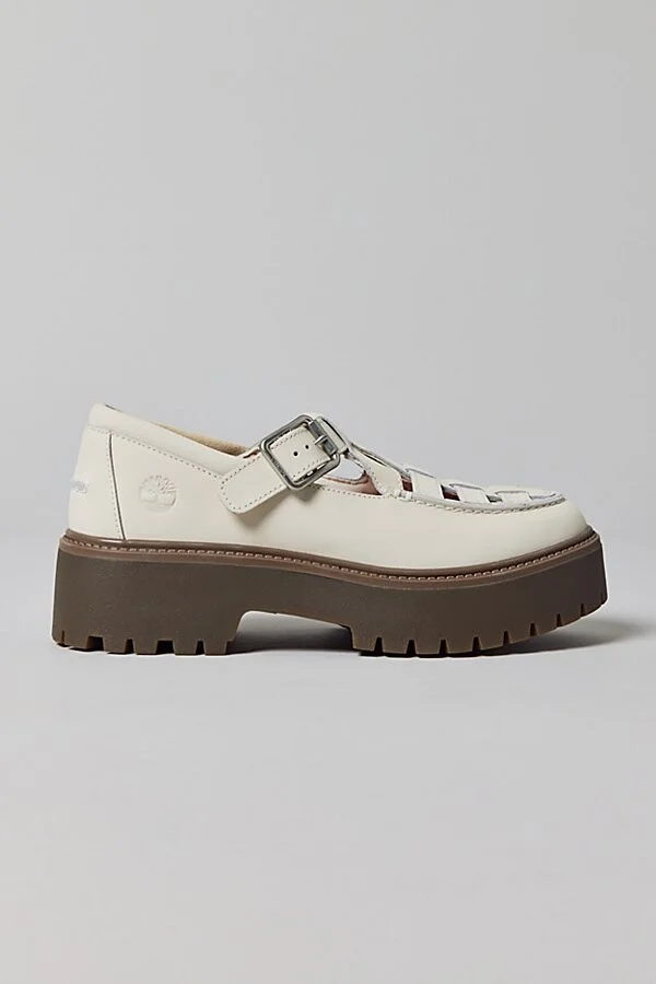 Timberland Women's Stone Street Platform Buckle Shoe in Black Full Grain - Image 9