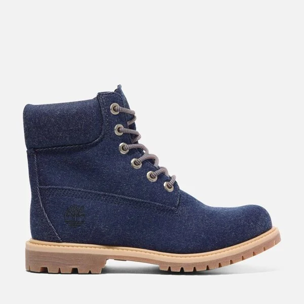 Timberland Women's Timberland Premium -Inch Lace-Up Boot, Dark Blue Canvas,