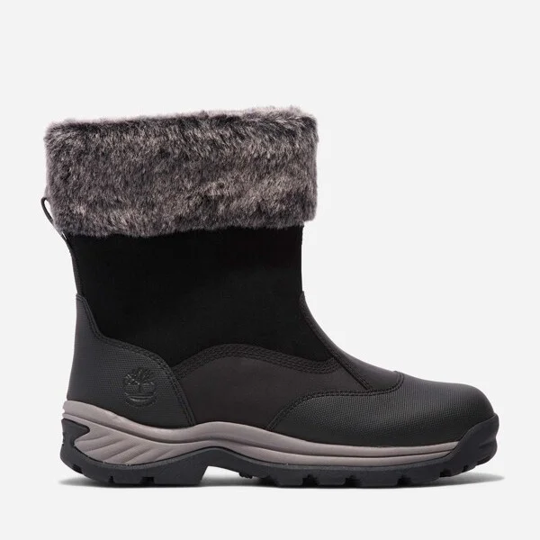 Timberland Women's White Ledge Waterproof Pull-On Snow Boot, Black Full-Grain,