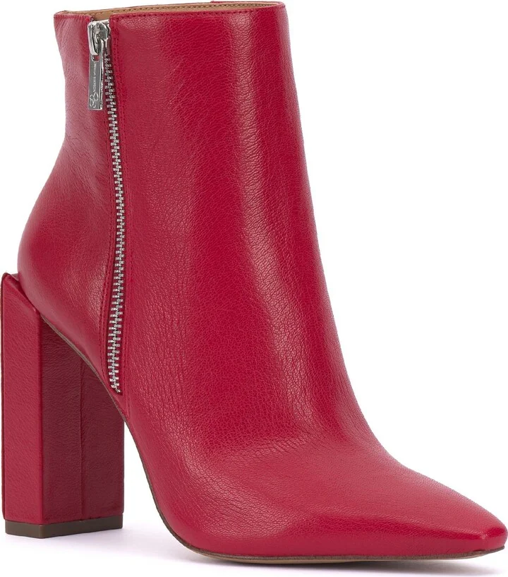Timea Womens Leather Heels Ankle Boots