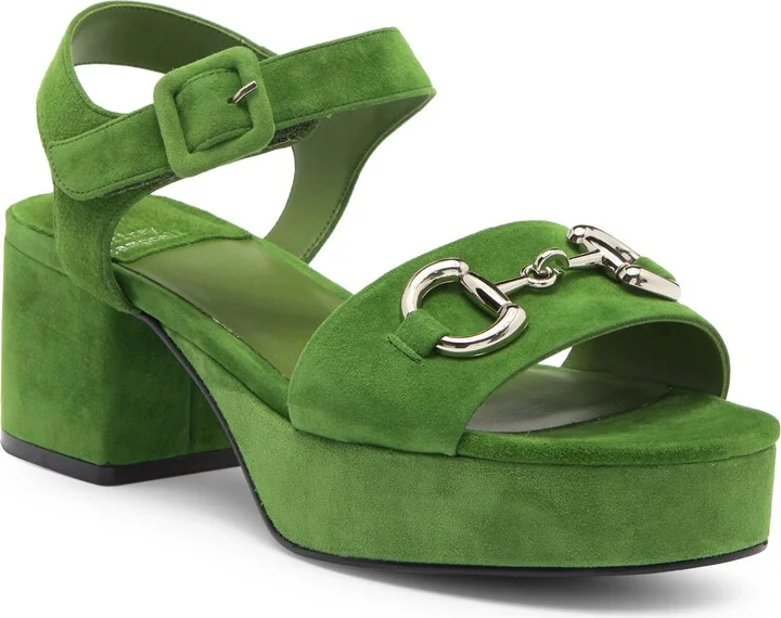 Green Suede Silver