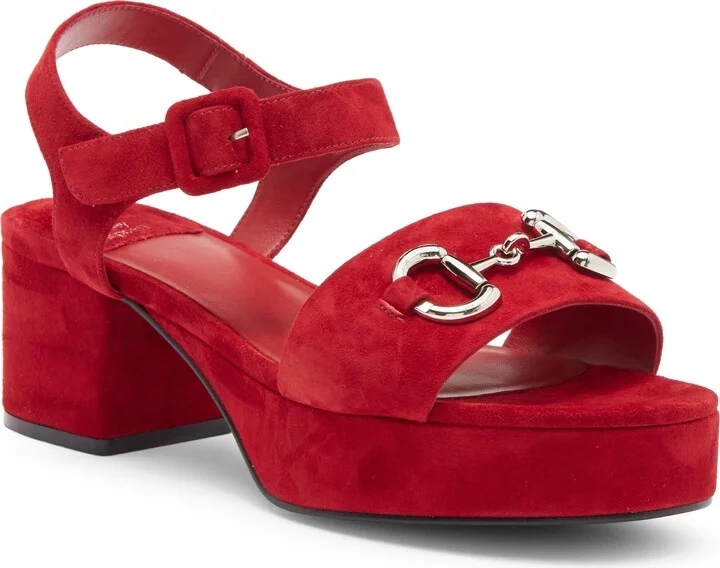 Red Suede Silver