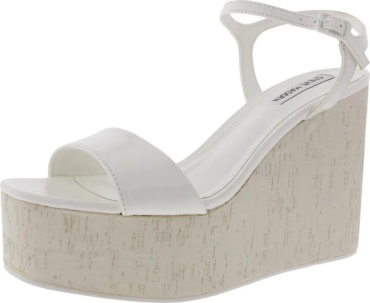 Timeout Womens Textured Patent Wedge Sandals