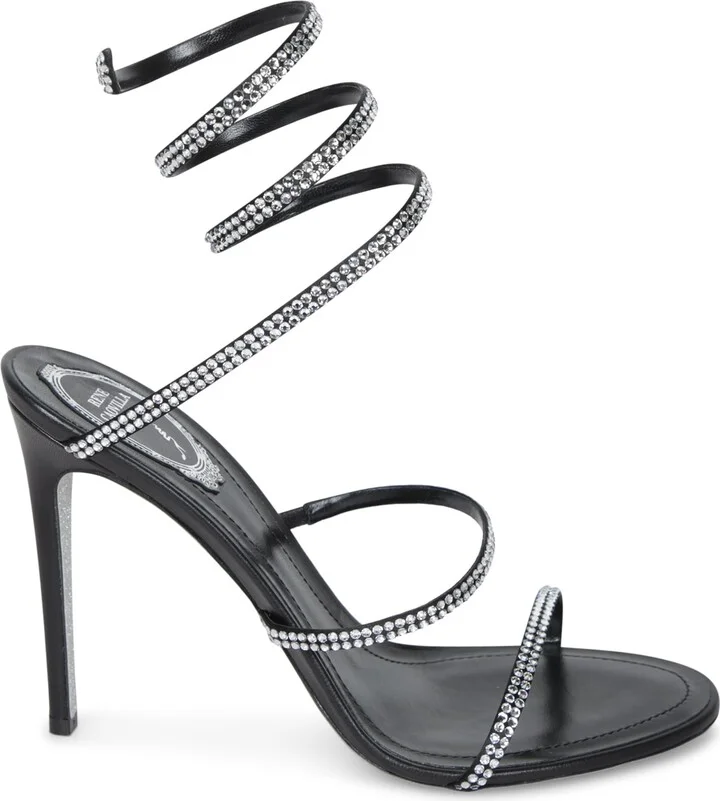 Tina 105 Black Crystal Sandals