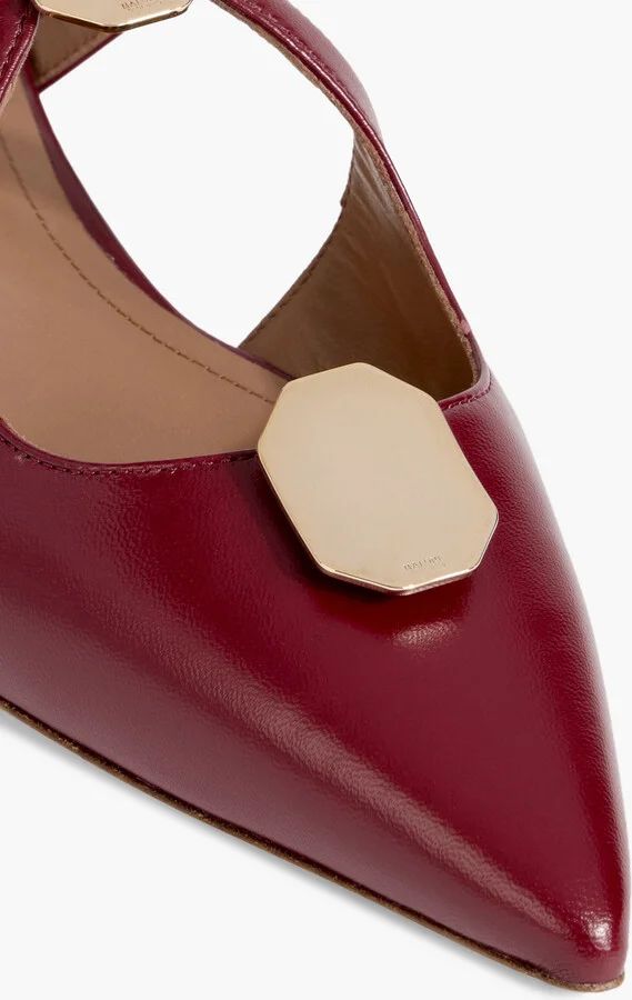 Tina embellished leather point-toe flats - Image 4