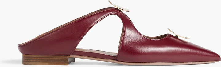 Tina embellished leather point-toe flats