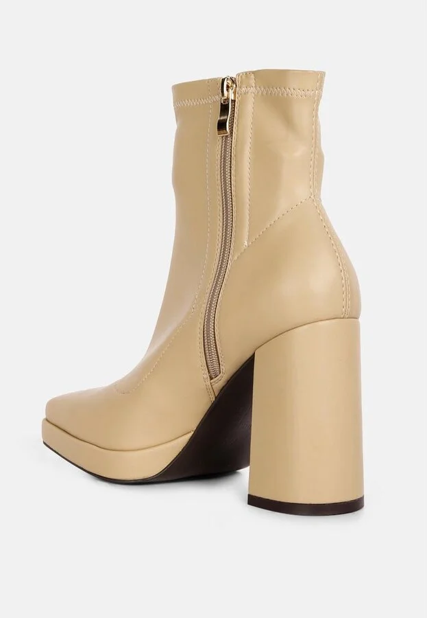 Tintin Square Toe Ankle Heeled Boots - Image 2