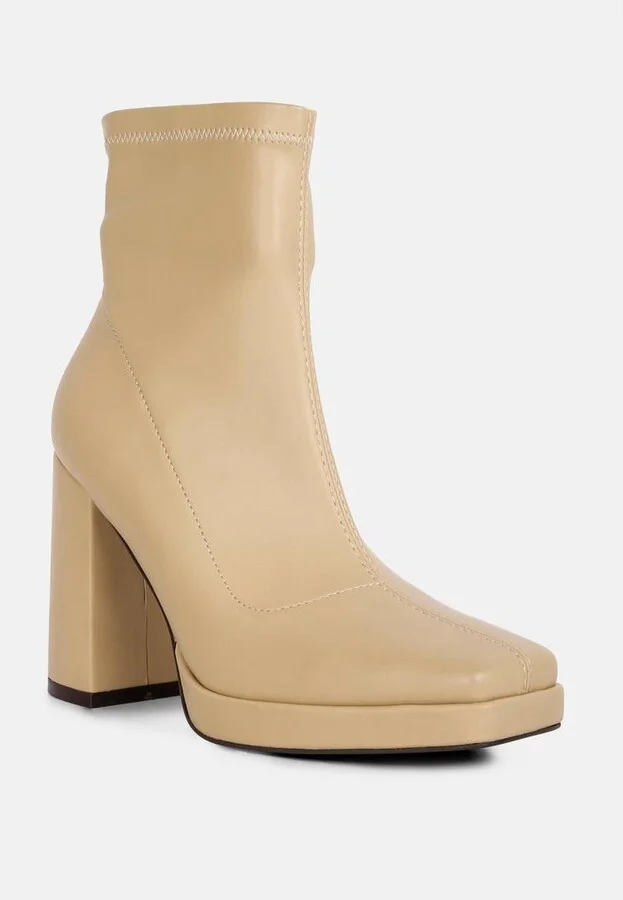 Tintin Square Toe Ankle Heeled Boots - Image 3