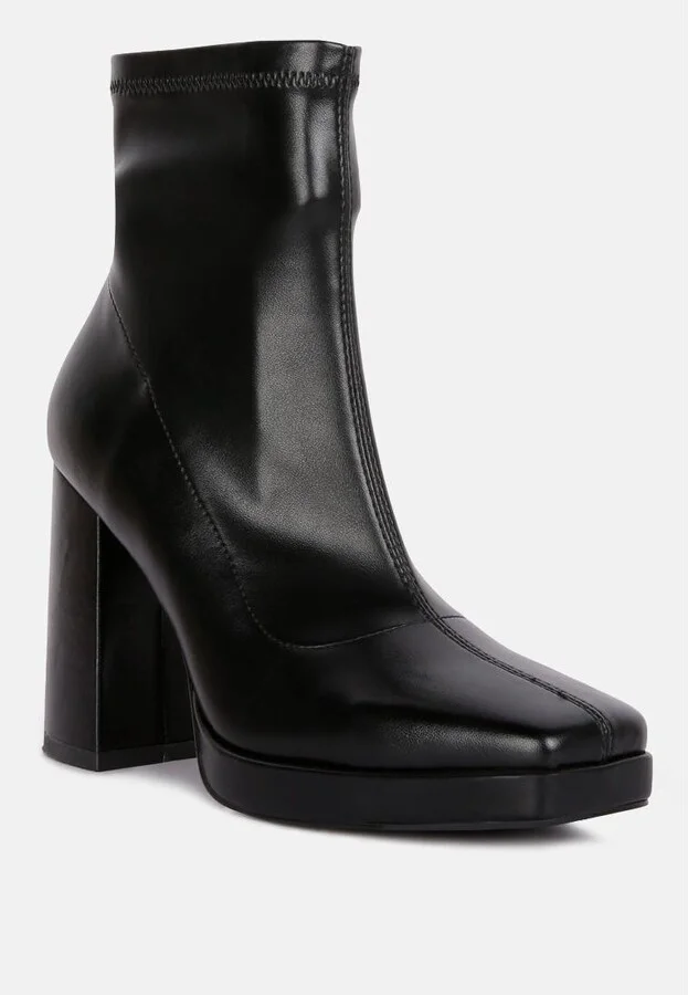 Tintin Square Toe Ankle Heeled Boots - Image 4