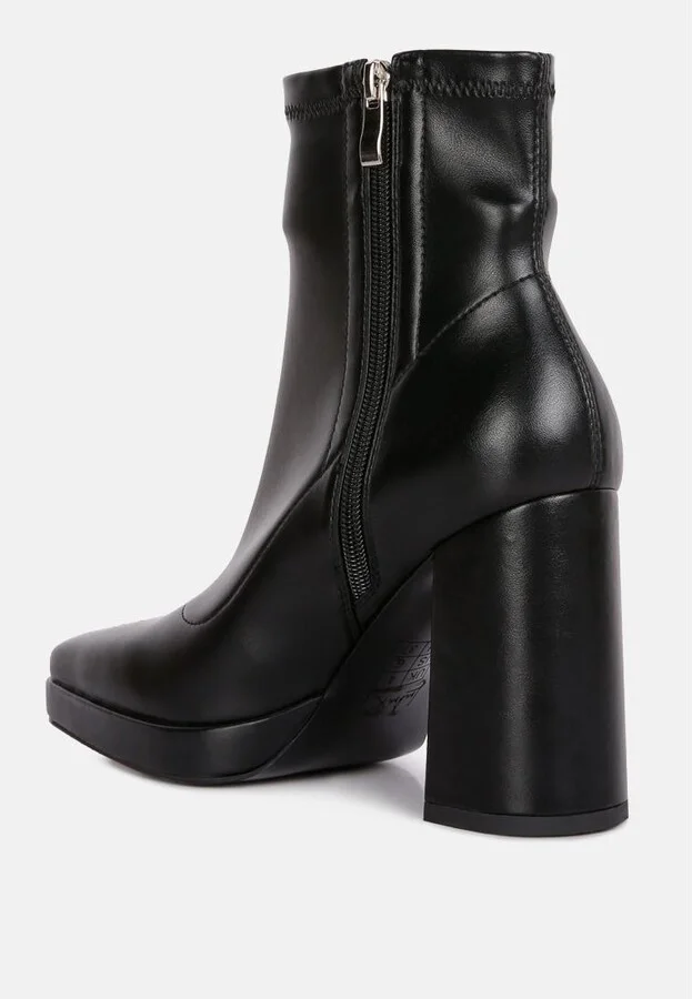 Tintin Square Toe Ankle Heeled Boots - Image 5