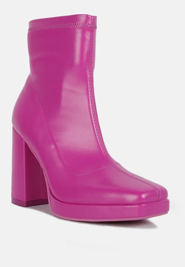 Tintin Square Toe Ankle Heeled Boots - Image 6