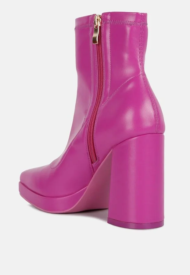 Tintin Square Toe Ankle Heeled Boots - Image 7