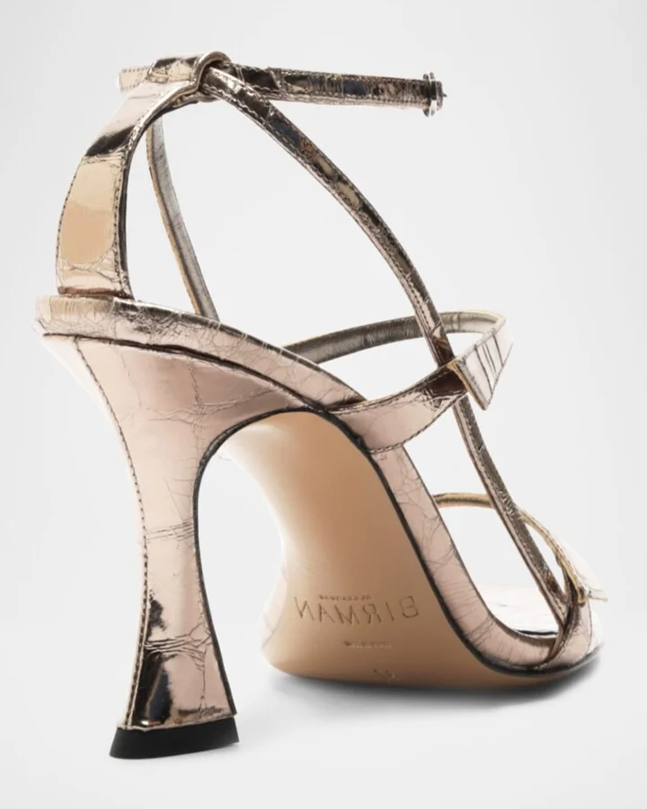 Tita Metallic Leather Cage Heel Sandals - Image 4