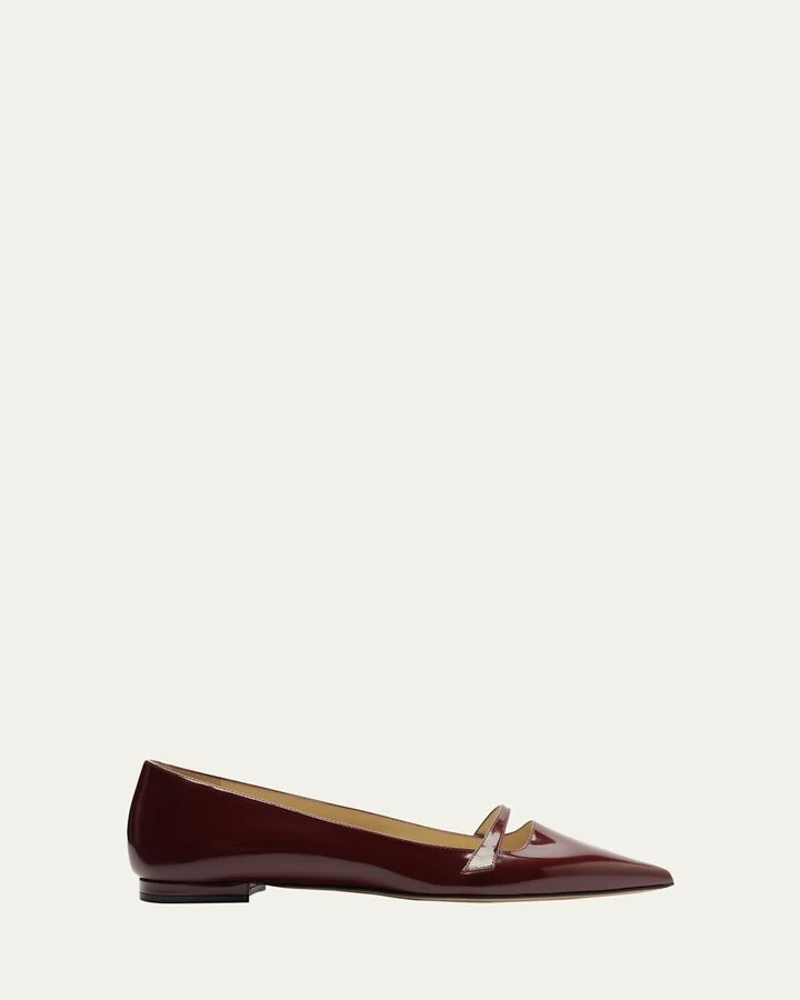 Tita Shiny Leather Mary Jane Ballerina Flats