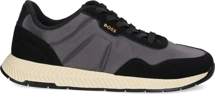 Titanium panelled lace-up sneakers