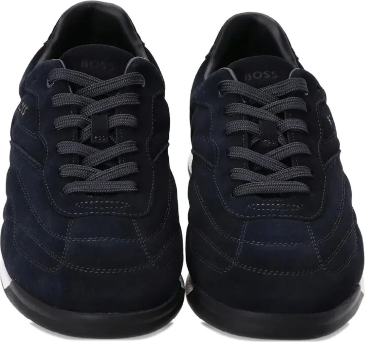 Titanium suede panelled sneakers - Image 4