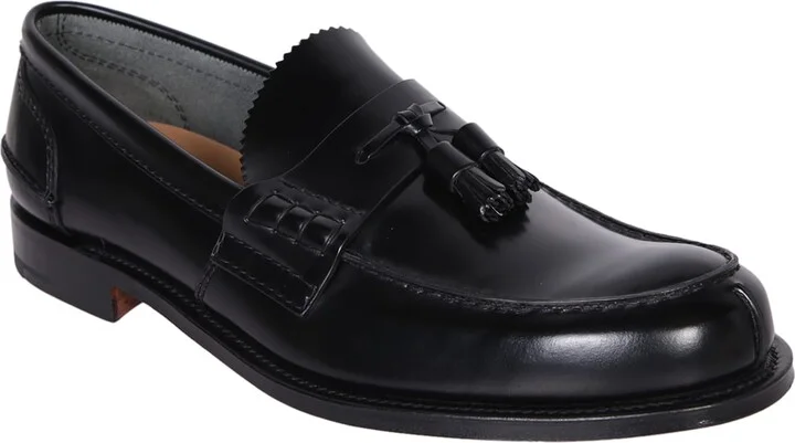 Tiverton Black Leather Loafers With Tassels - Image 2