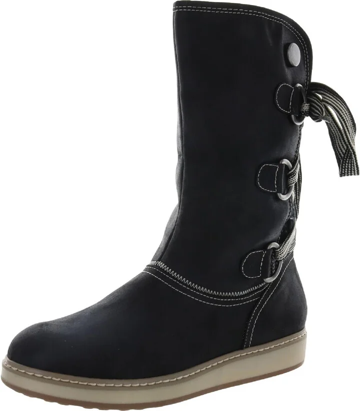 Tivia Womens Lace-Up Man Made Mid-Calf Boots