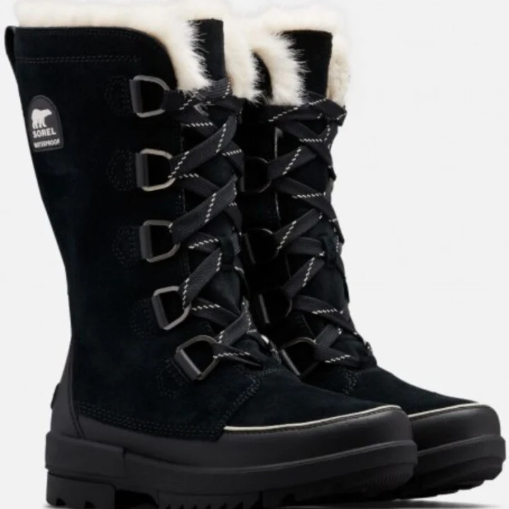 Tivoli IV Tall 1870101 Women's 6.5 Black Suede Faux Fur Snow Boots EEE3817