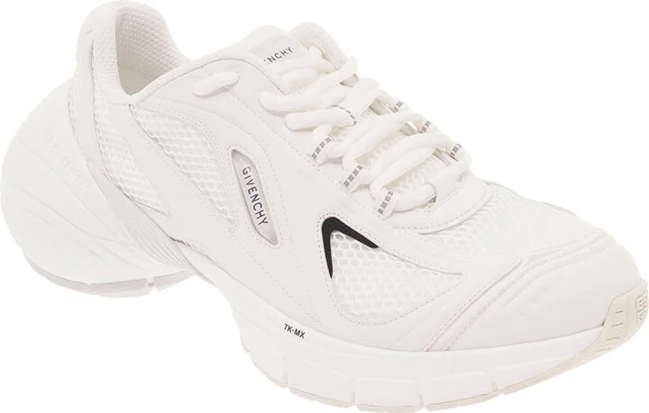 'tk-mx' White Low Top Sneakers With Side Logo Print In Mesh And Faux Leather Man - Image 2