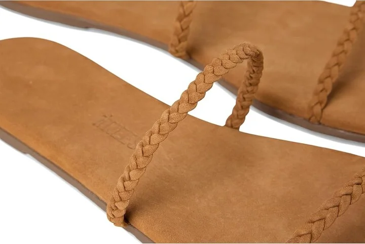 TKEES Gemma Braid Women's Sandals Camel : 11 B - Medium, Suede - Image 7