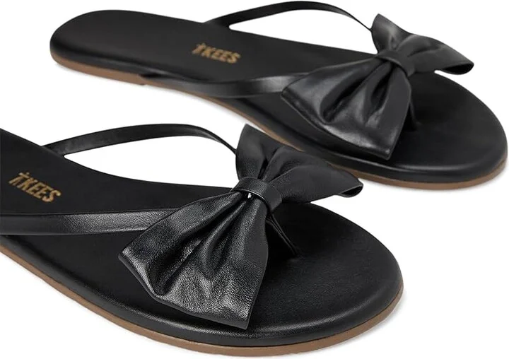 TKEES Lily Oversized Bow Women's Wedge Shoes Sable : 9 B - Medium, Leather - Image 7