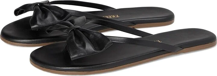 TKEES Lily Oversized Bow Women's Wedge Shoes Sable : 9 B - Medium, Leather