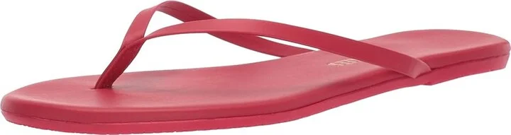 TKEES Solids Women's Sandals Red : 7 B - Medium, Leather - Image 2