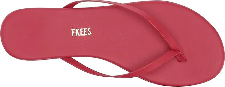 TKEES Solids Women's Sandals Red : 7 B - Medium, Leather - Image 3