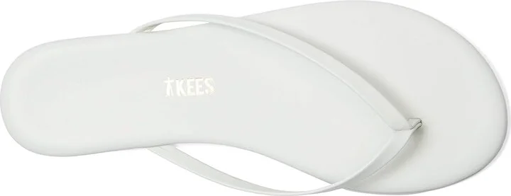 TKEES Solids Women's Sandals White : 5 B - Medium, Leather - Image 3