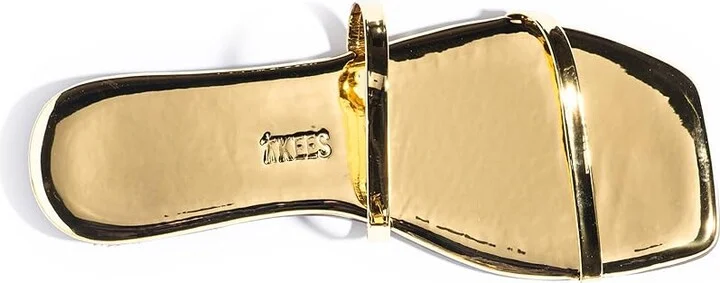 TKEES Square Toe Gemma Mirror Women's Shoes Gold : 8 B - Medium, Leather/Rubber - Image 2