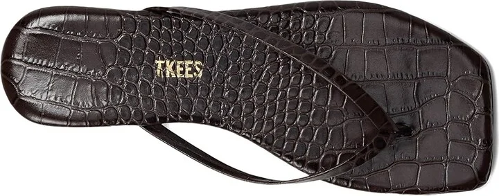 TKEES Square Toe Lily Women's Shoes Carob Croc : 5 B - Medium, Leather - Image 2