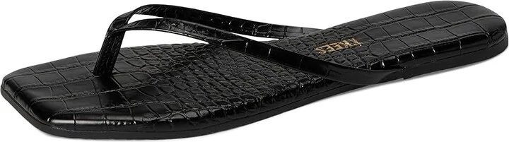 TKEES Square Toe Lily Women's Shoes Sable Croc : 7 B - Medium, Leather - Image 5