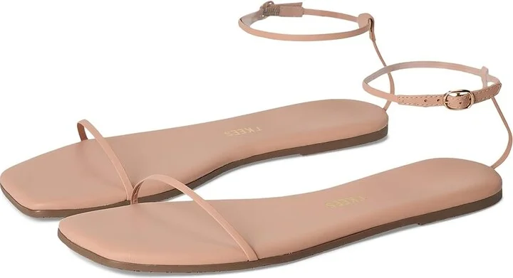 TKEES Square Toe Twiggy Women's Sandals Nude Beach : 9 B - Medium, Leather