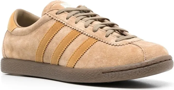 Tobacco 3-stripes leather sneakers - Image 2
