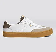 TOCA Gum White Premium Leather Plaza Taupe Suede Dark Khaki Sneaker Women - Image 8