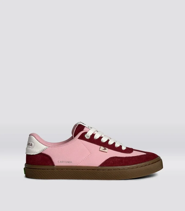 TOCA Teak Bright Rose Nylon Cabernet Red Suede Sneaker Men