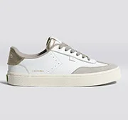 TOCA White Premium Leather Vintage White Suede Metallic Gold Sneaker Men - Image 8